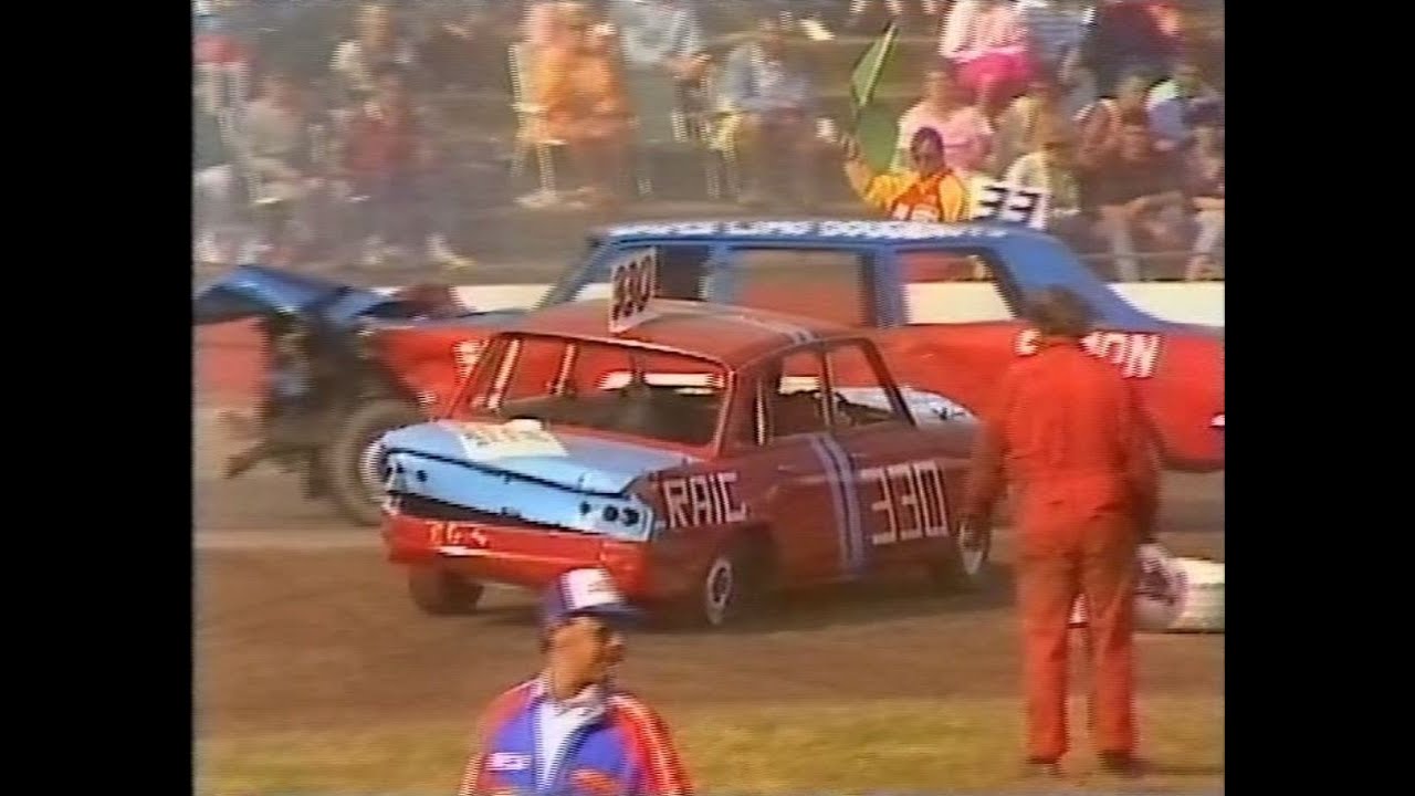 Banger Racing.  Anglia TV 1989