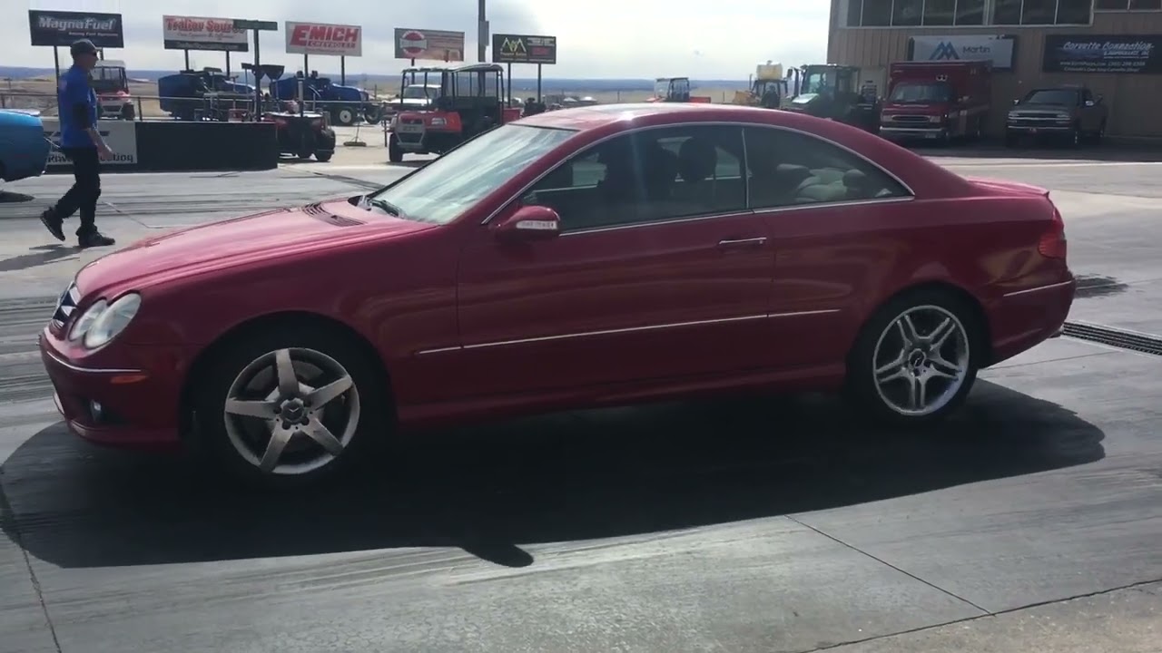 2006 Mercedes-Benz CLK500 with M113K swap at Bandimere Speedway.