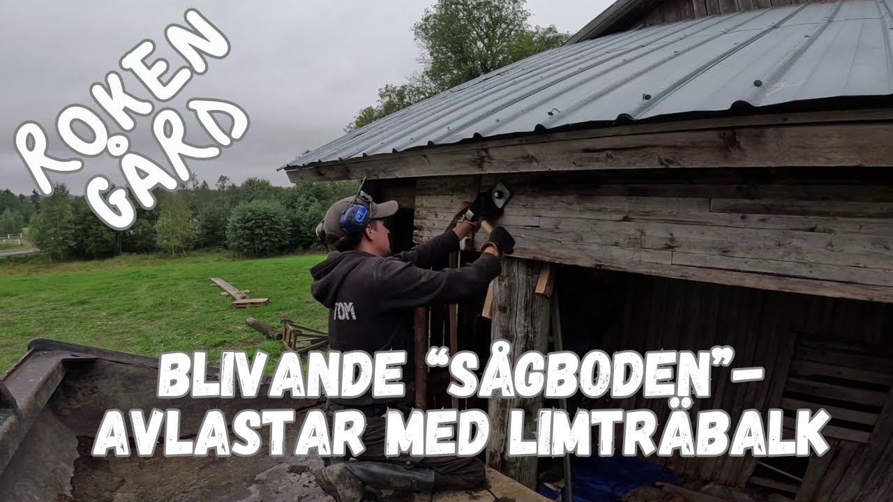 Roken Gård - Avlastar logen med limträbalk
