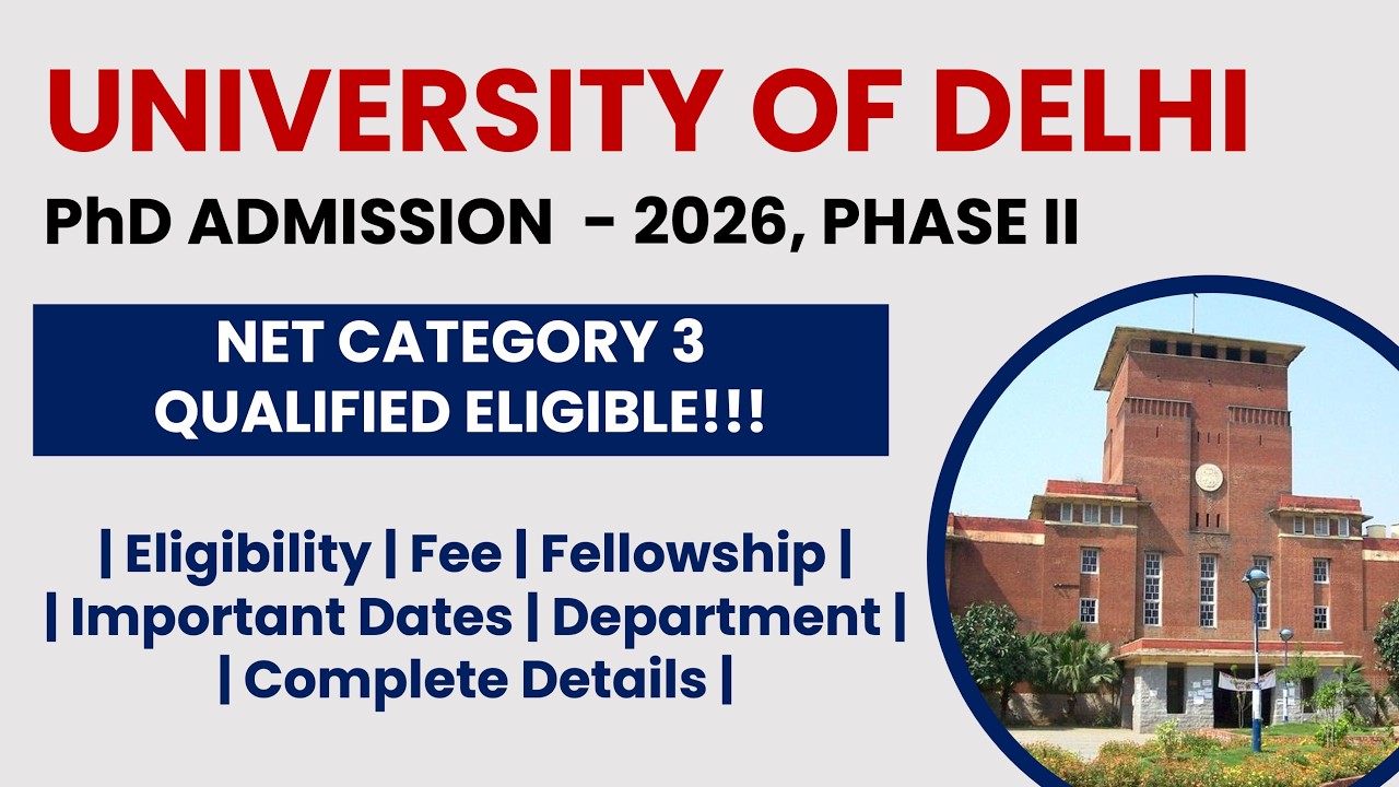 University of Delhi PhD Admission 2026 | Apply Now! | The Researchist