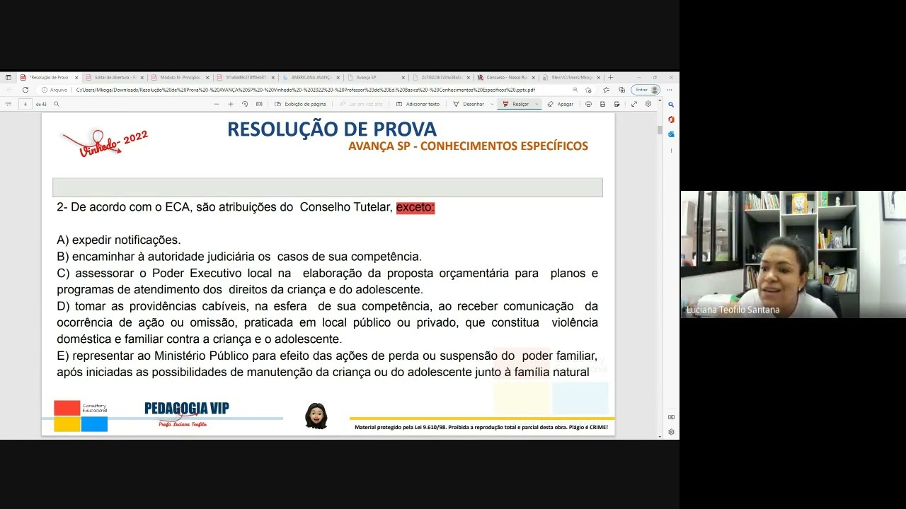 Resolução de Prova   Banca   Avança São Paulo   Vinhedo   2022