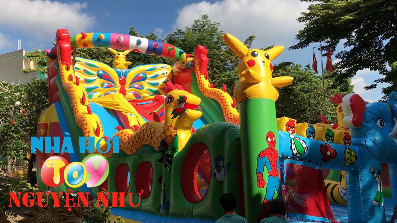 Bí kíp bơm nhà hơi nhà phao lâu đài mẫu mới chỉ mất 5 phút CTY Nguyện Như sản xuất