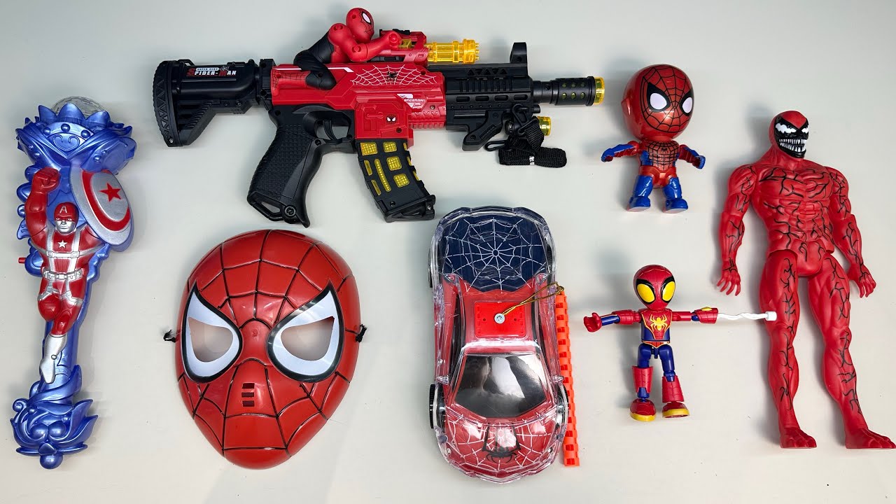 18 minute exciting Spider Man series toy unboxing, Marvel hero characters, sound and light toys