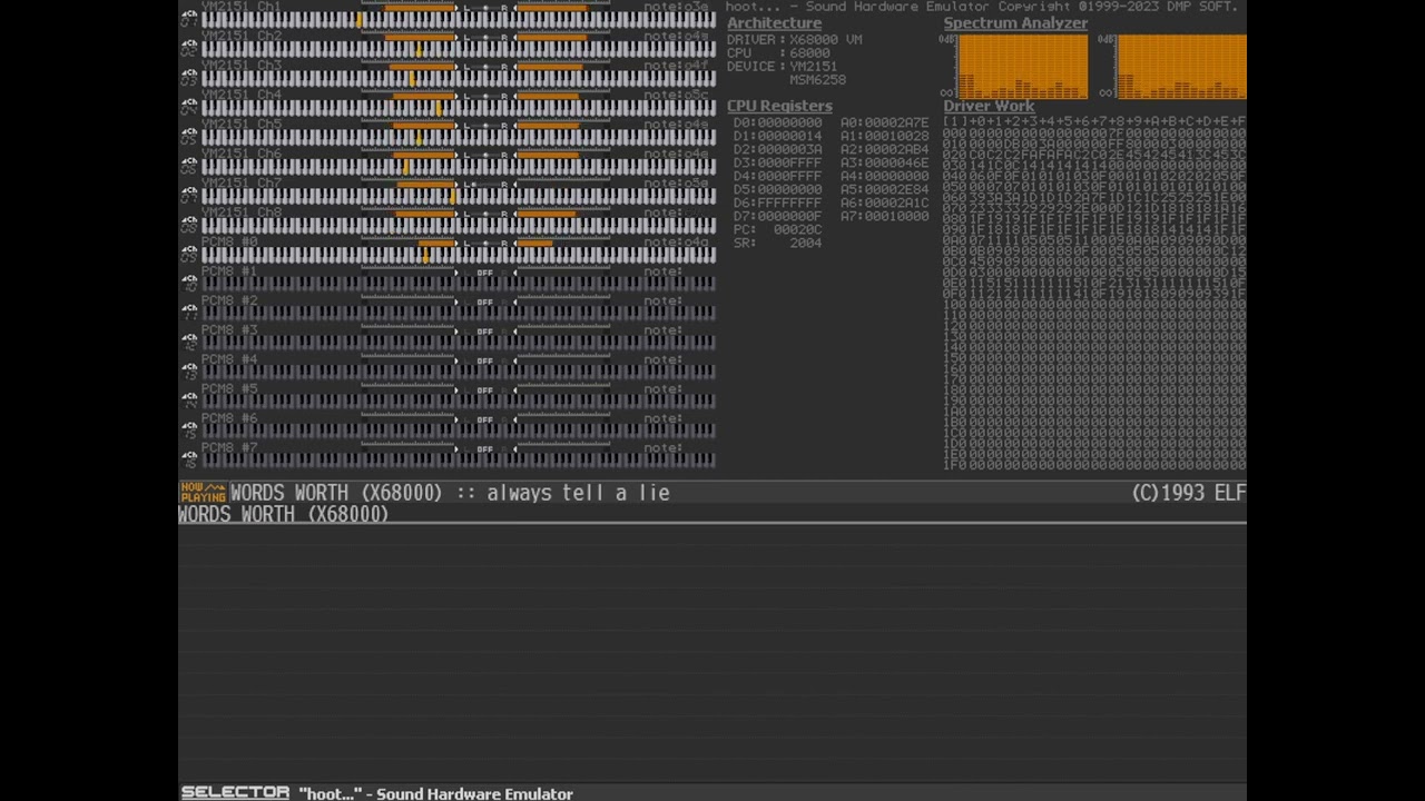 WORDS WORTH X68000 BGM .mdx (X68K Internal emulated)