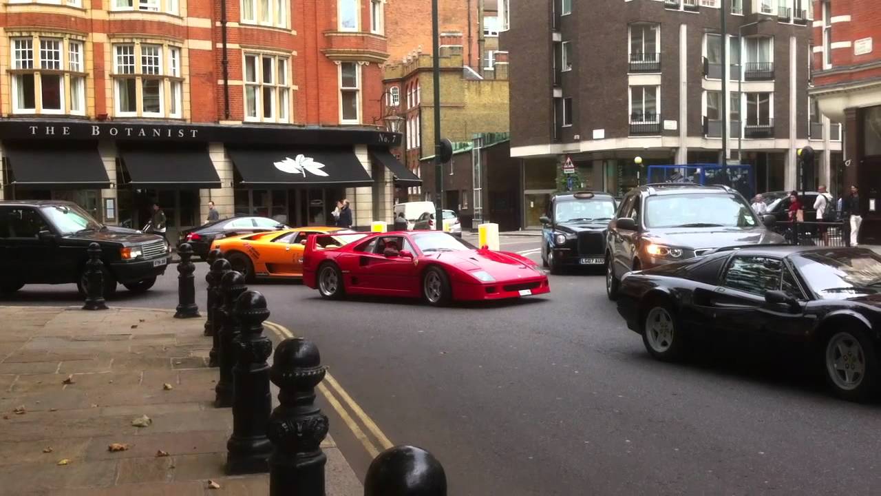 Many dozens of Supercars Drive By In London