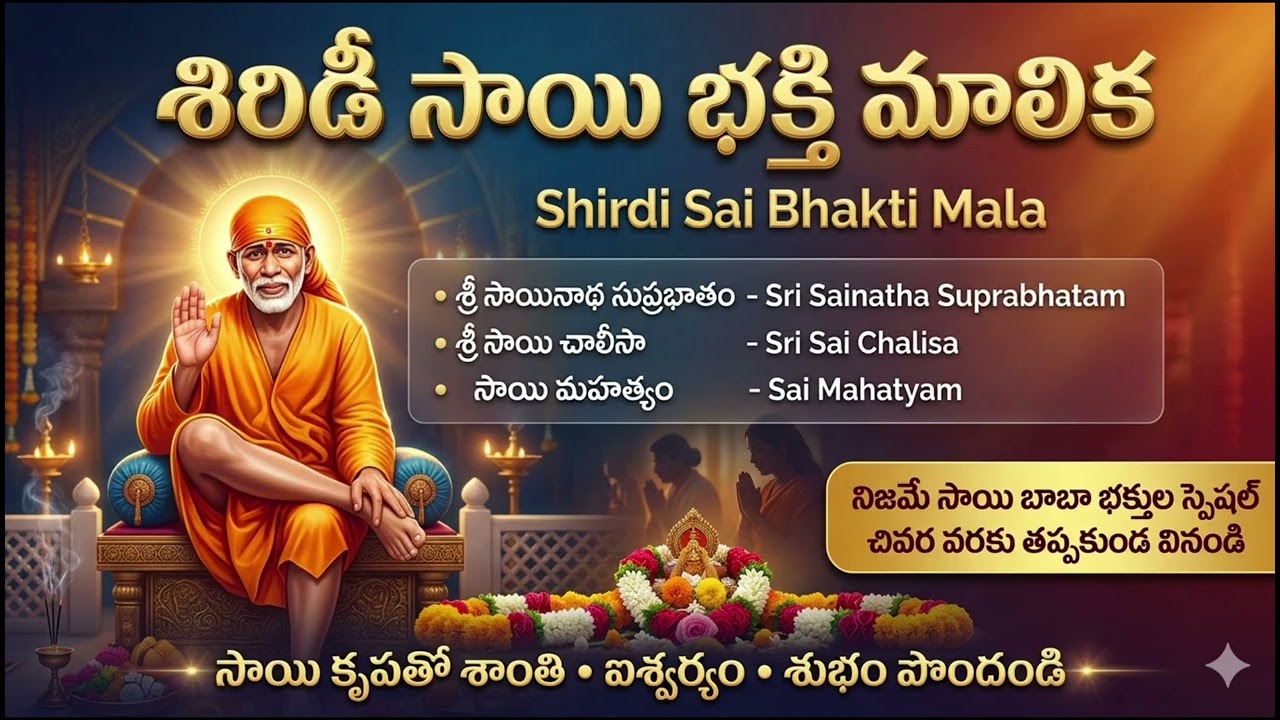శిరిడీ సాయి భక్తి మాలిక 🙏 | శ్రీ సాయినాథ సుప్రభాతం | శ్రీ సాయి చాలీసా | సాయి మహత్యం | Shirdi Sai 