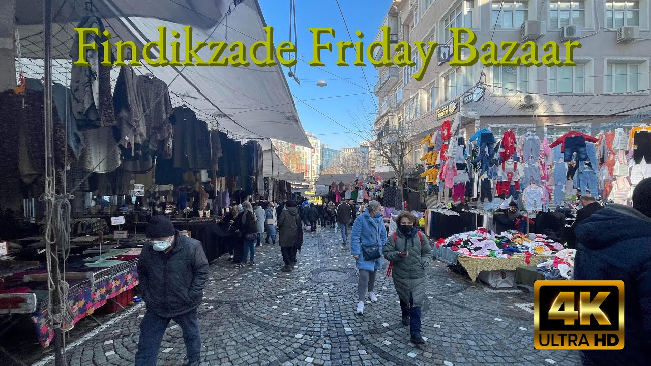 [4K ISTANBUL] Findikzade Friday Bazaar | Istanbul, Turkey | UltraHD 60fps, Ultra-wide lens