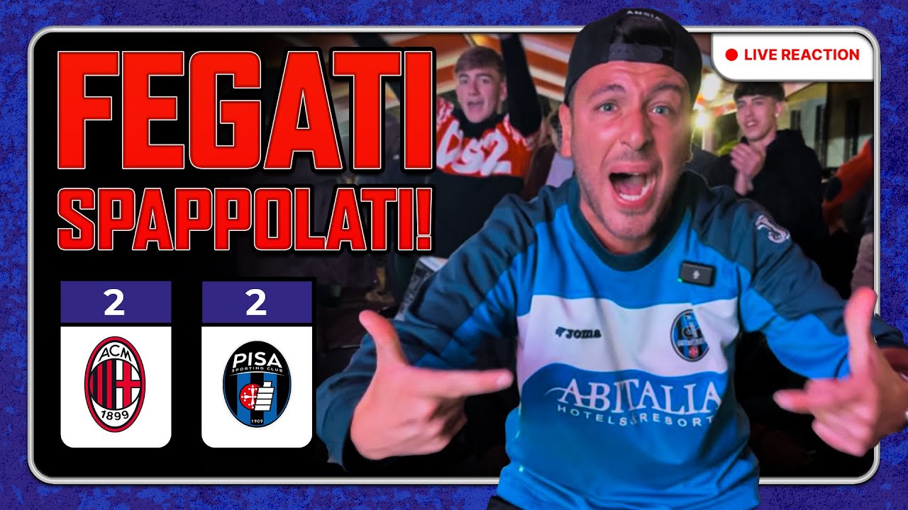 FEGATI SPAPPOLATI!!!! MILAN - PISA REACTION PISANI AL PUB🖤💙