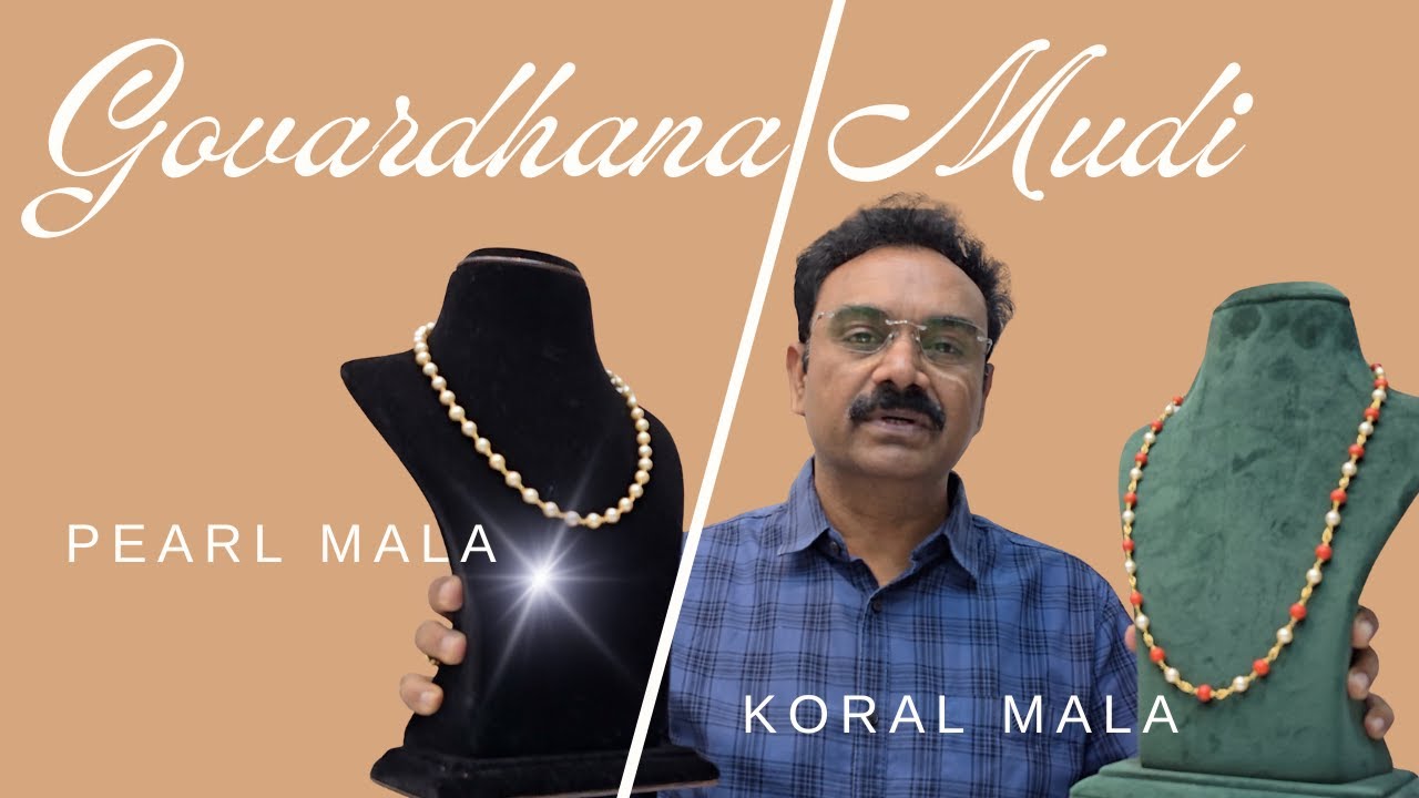 Govardhana Mudi Koral & Pearl Full Length Mala || Real South Sea Pearls Mala | Vasus Vibes Jewellery
