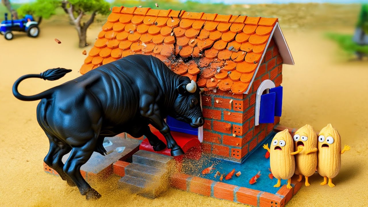 DIY Construction Science Project Building a Modern Mini Brick & Cement House to Protect Against Cows