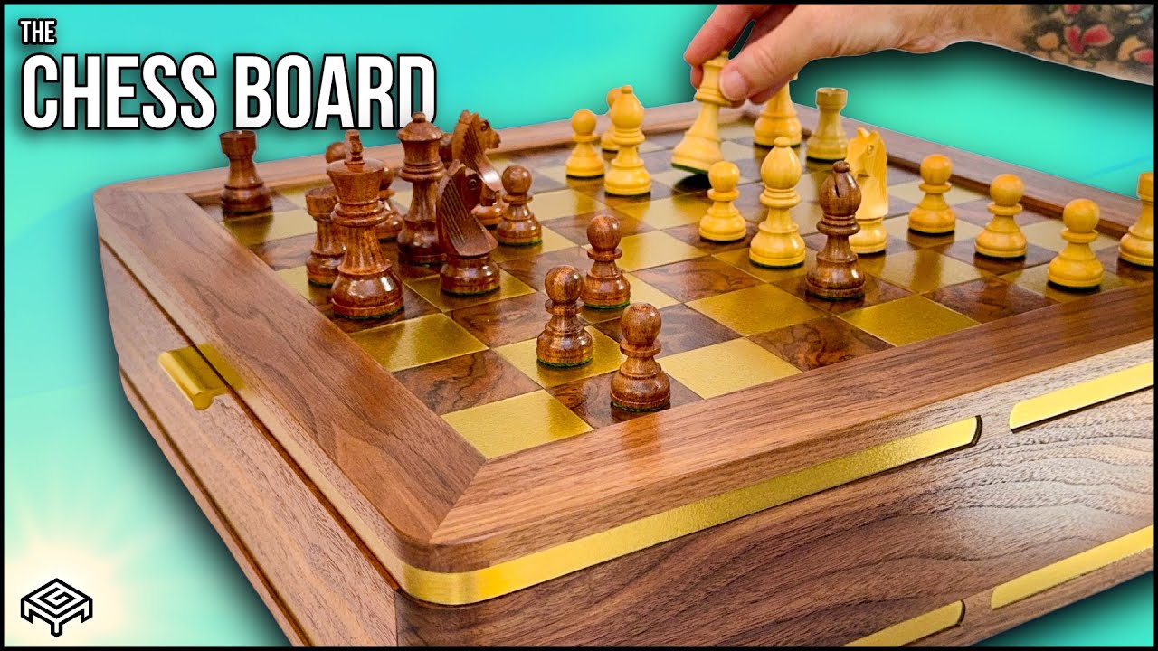 I Made The Ultimate Chessboard from Walnut & Brass (with drawers for the pieces) [Woodworking]