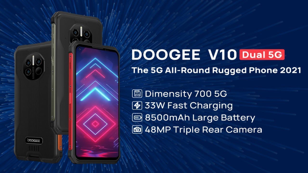 DOOGEE V10 Dual 5G Global Version Rugged SmartPhone 8500mAh Battery 48MP Rear Camera