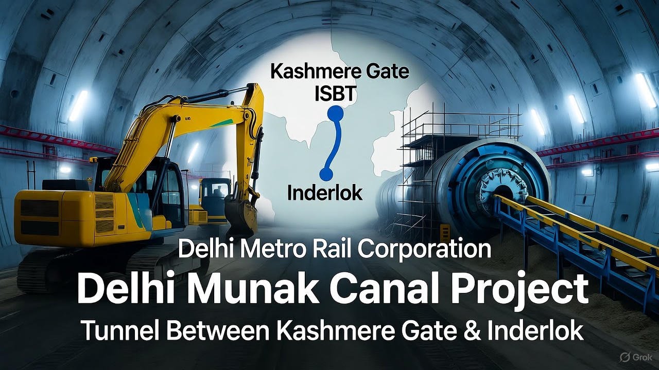 🚇 Delhi Munak Canal Project | Underground Tunnel between Kashmere Gate ISBT & Inderlok #SparkLife