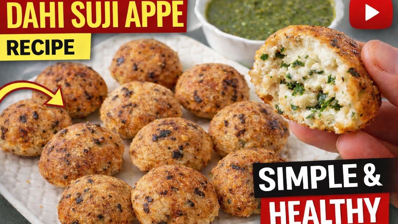 Ghar pe banye Special dahi suji ke appe😍🔥|best for break fast 