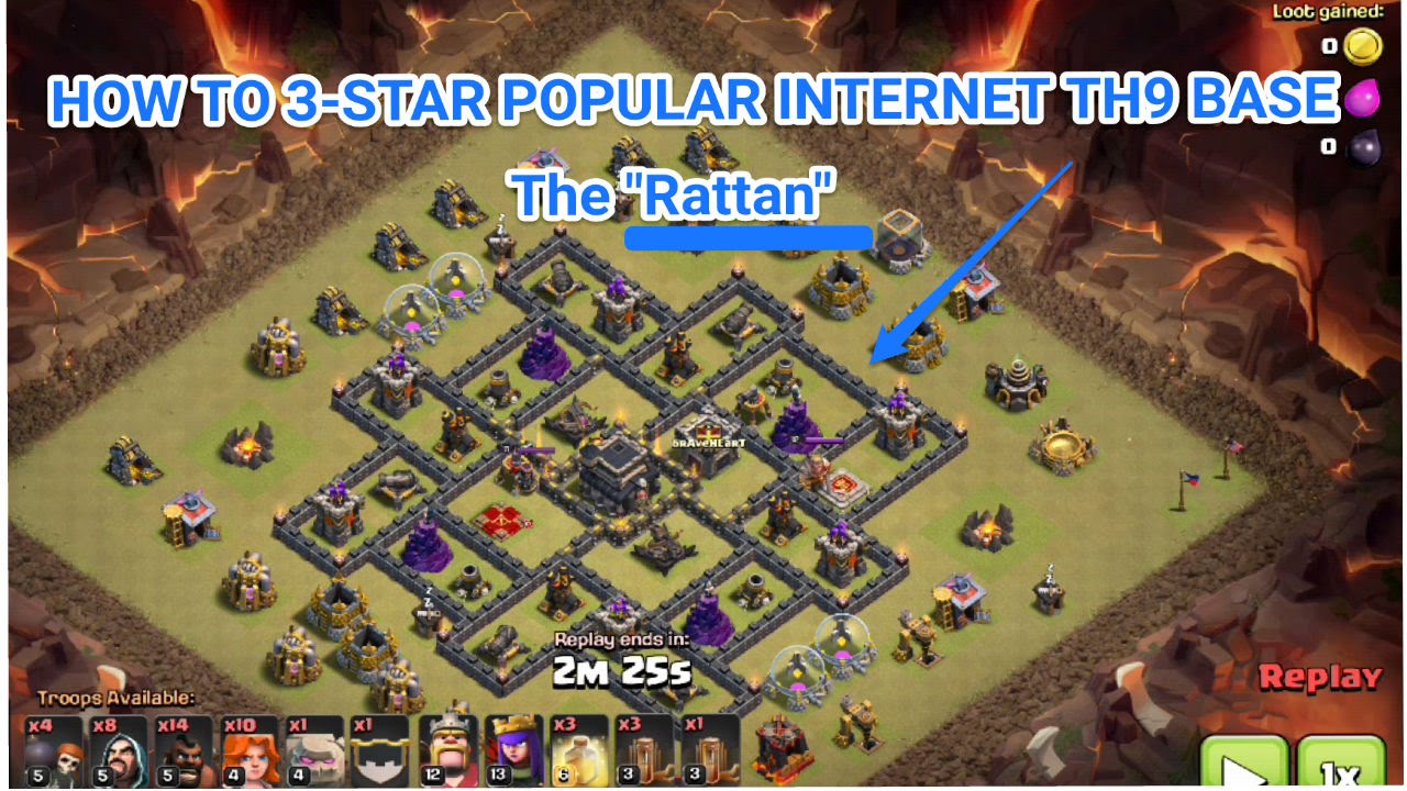 Clash of Clans- How to 3-star Popular TH9 base 