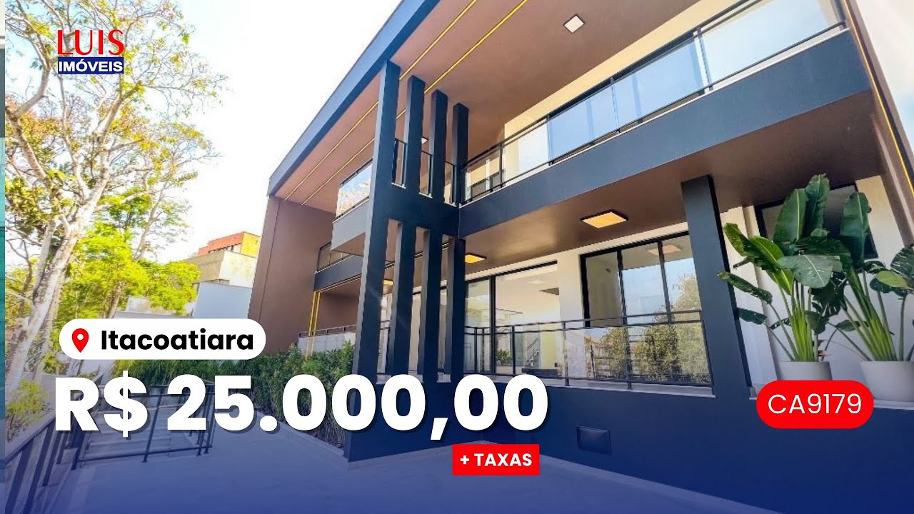 CASA ALTO PADRÃO ESPAÇOSA P/ LOCAÇÃO C/5 QTS E LAZER COMPLETO EM ITACOATIARA I LUIS IMÓVEIS (CA9179)