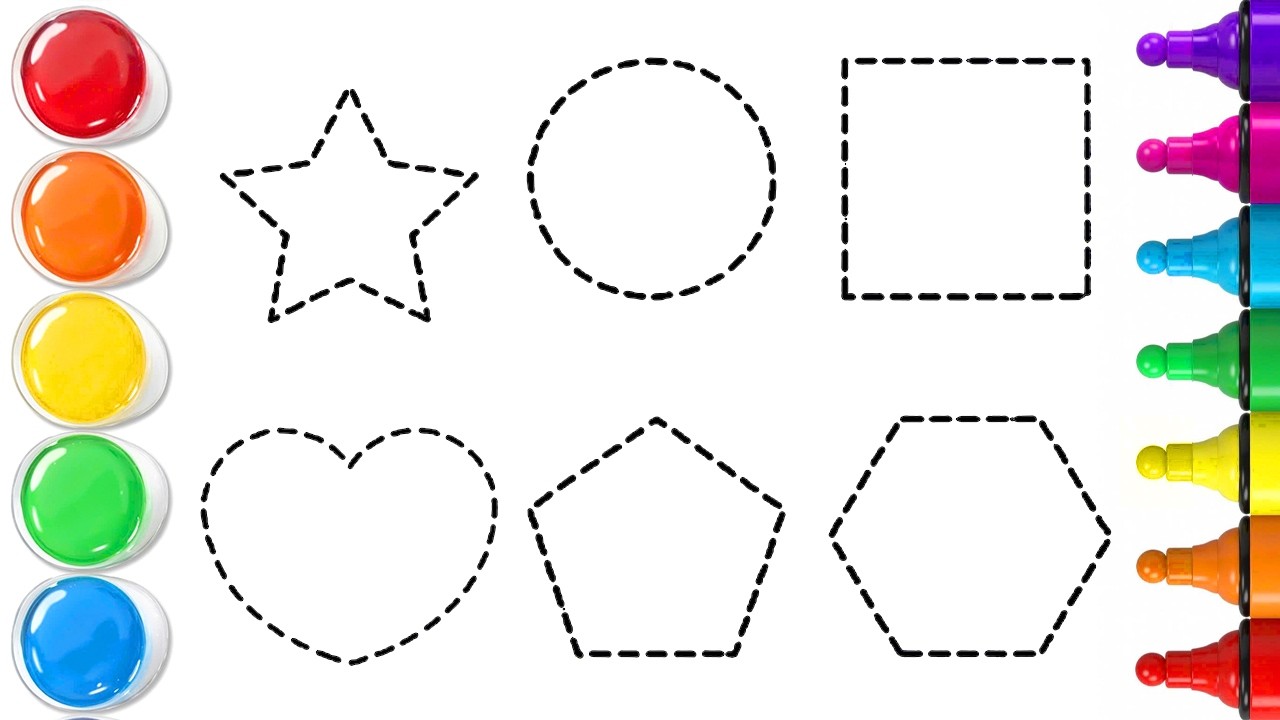 How To Draw Simple 2D Geometric Shapes | Shapes Drawing | Easy Step By Step For Beginners