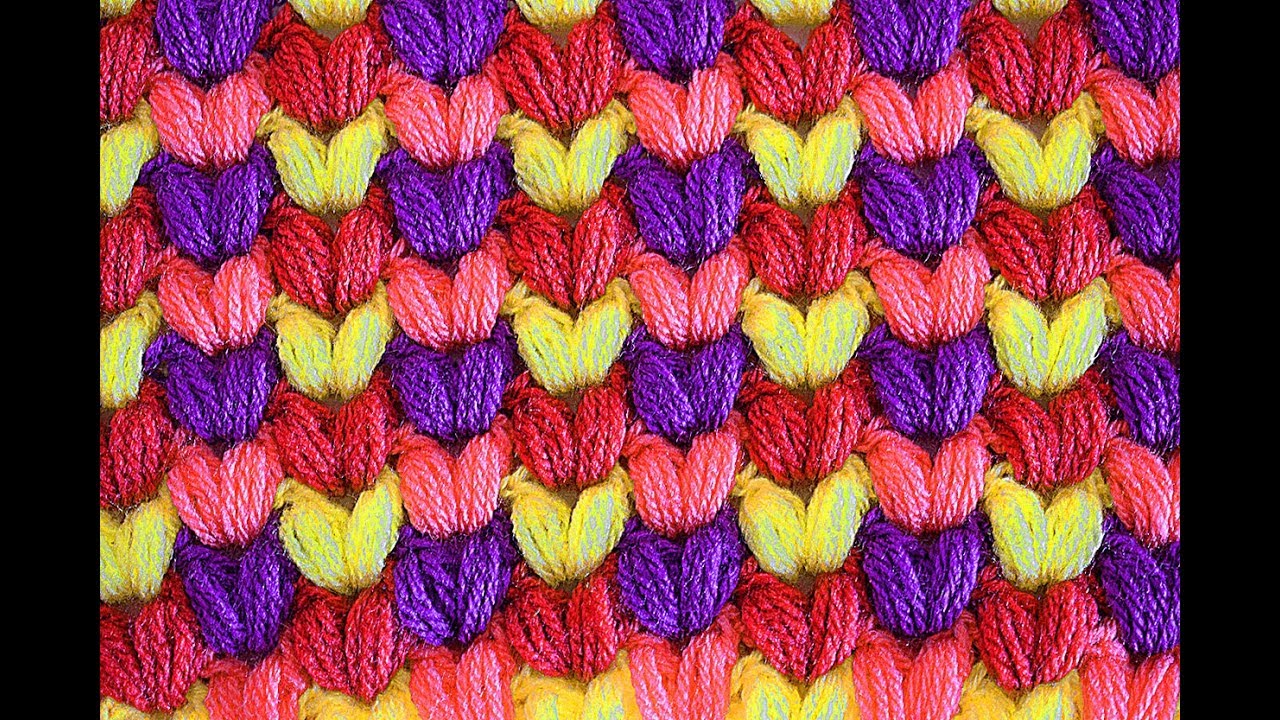 Stitch puff with fans a crochet very easy