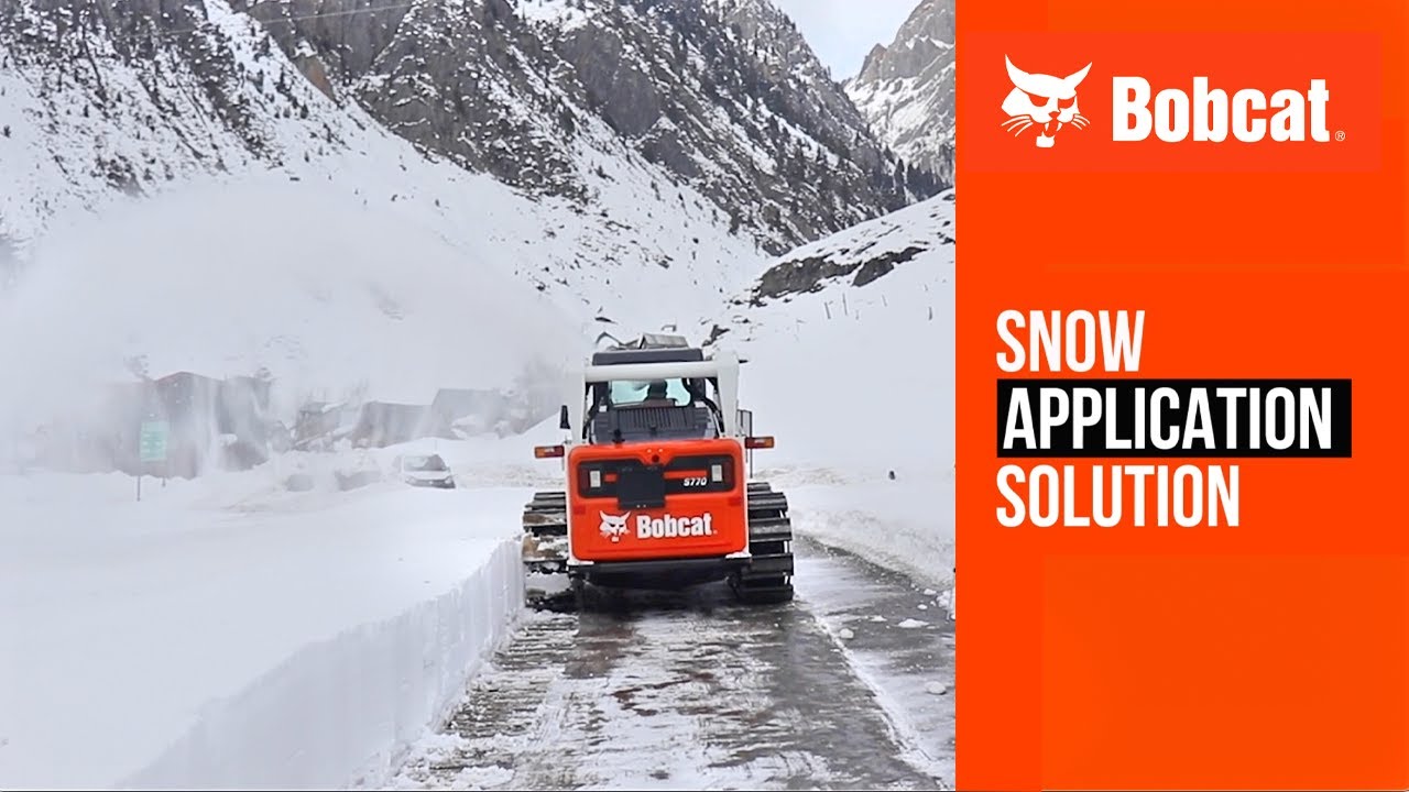 |Bobcat Skid Steer Loader S770 with Steel Tracks and SB 240X84 Snow Blower Attachment|