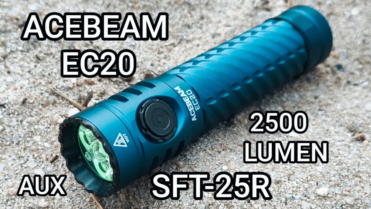 Acebeam EC20 Led Taschenlampe 2500 Lumen SFT-25R #RGB #Review #Test #Flashlight # Beamshots 