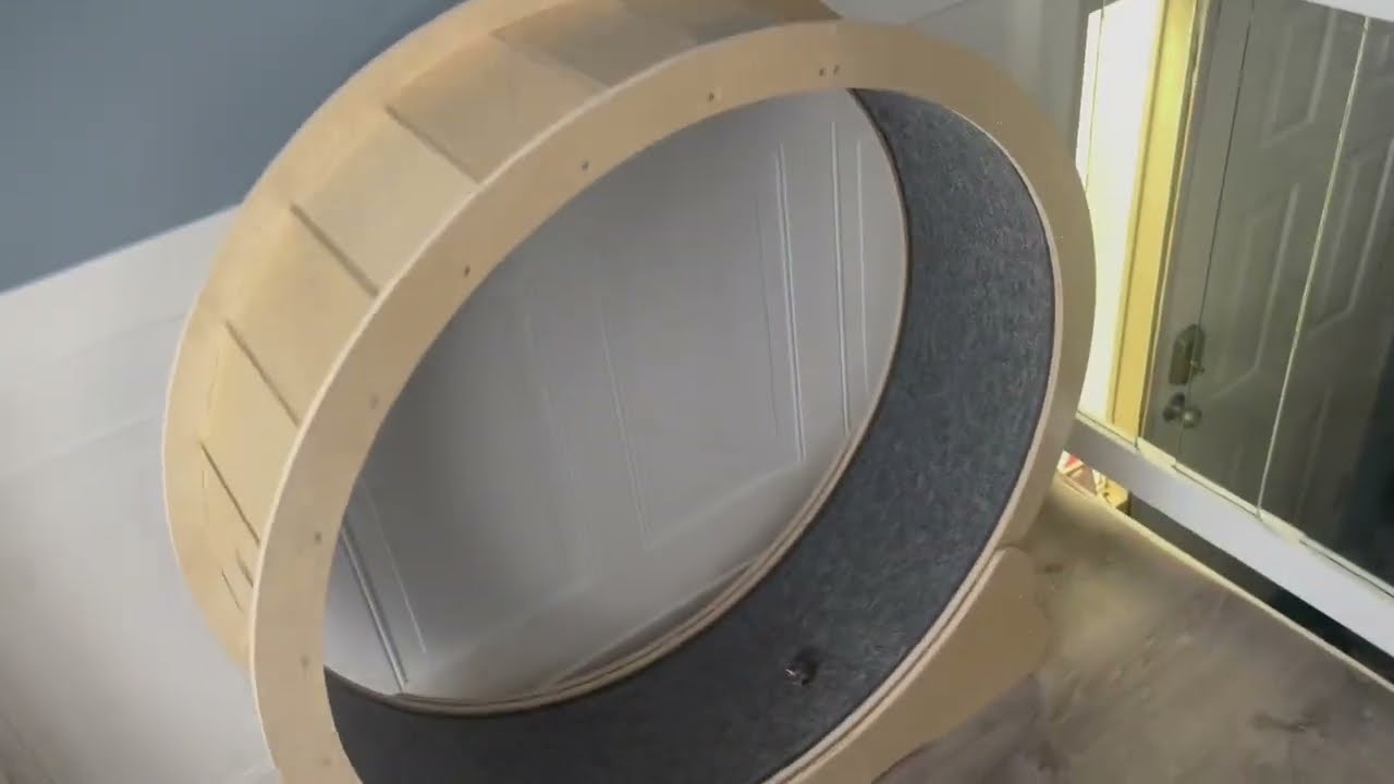 Cat Wheel Exerciser for Indoor Cats with Lock Pin Setup and assembly instructions