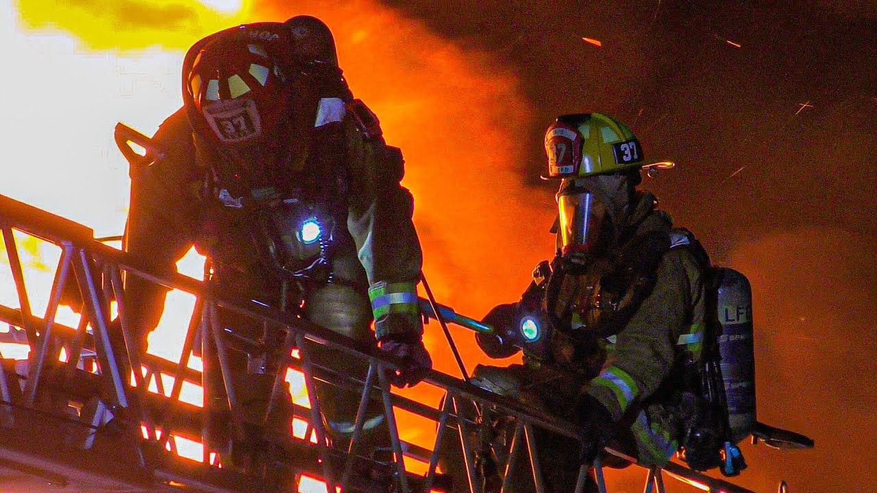LAFD Battling Massive Greater Alarm Commercial Structure Fire (West Los Angeles)