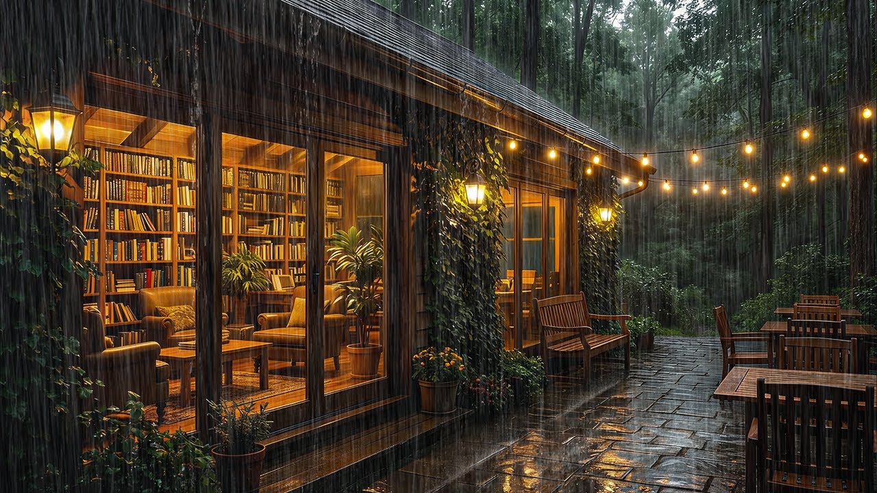 Rainy Night at a Cozy Cabin | Warm Lights & Gentle Rain for Deep Sleep