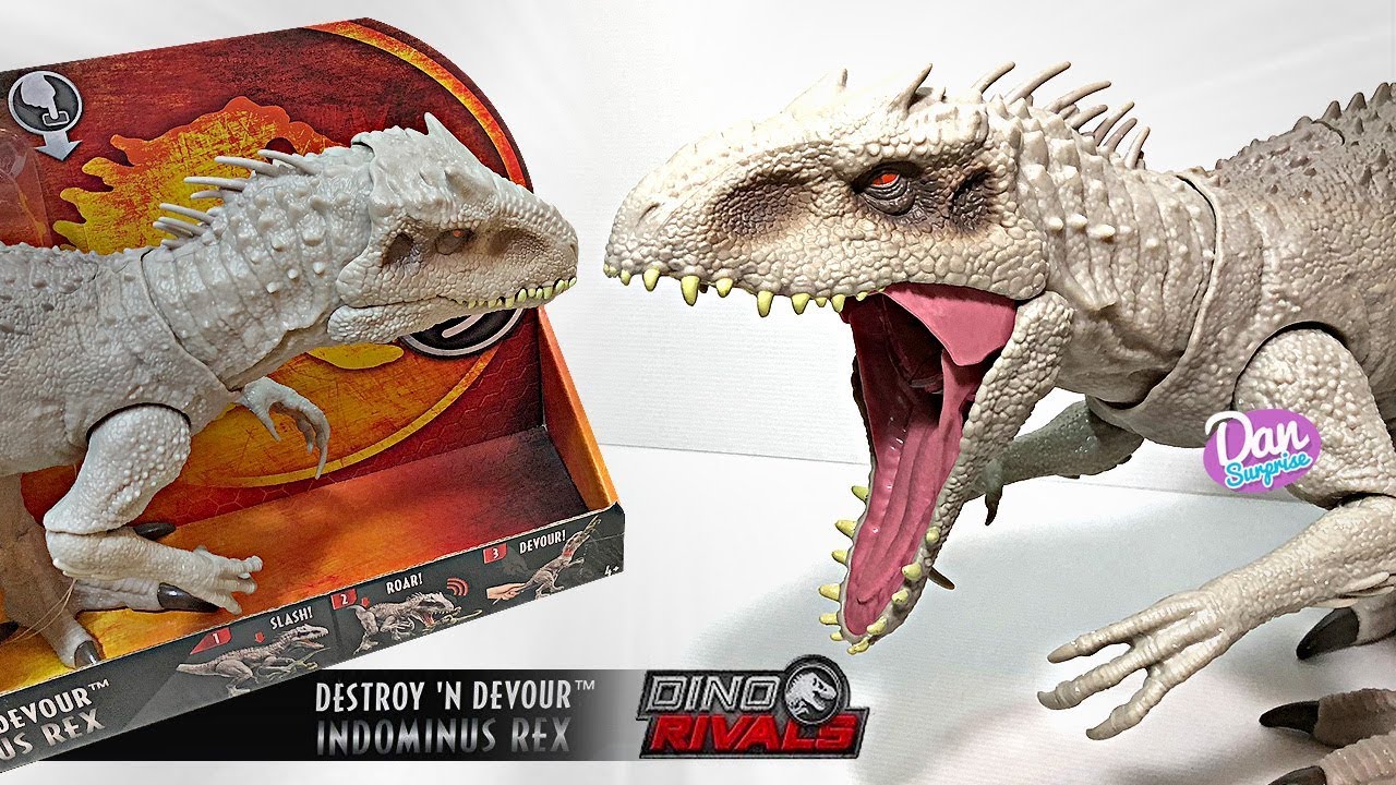 The Destroy & Devour Indominus Rex! New Jurassic World Fallen Kingdom Toys with Lights Sounds!