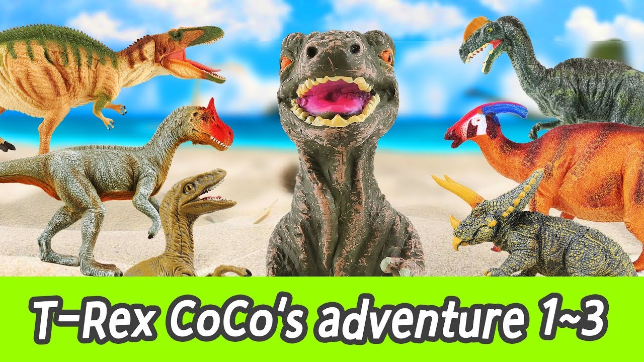 [EN] Baby T-Rex CoCo's adventure 1~3, Dinosaur movie, kids education, let's learn dino nameㅣCoCosToy