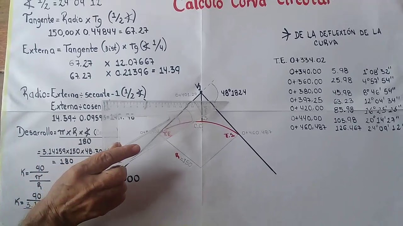 Cálculo Curva Circular  (Topografía)