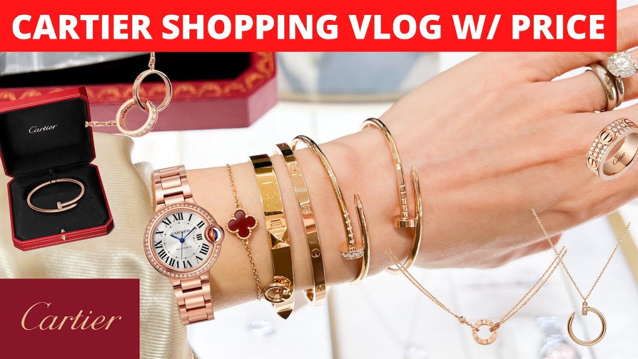 CARTIER SHOPPING VLOG | Cartier juste un clou bracelet and necklace, love ring, Cartier watch etc