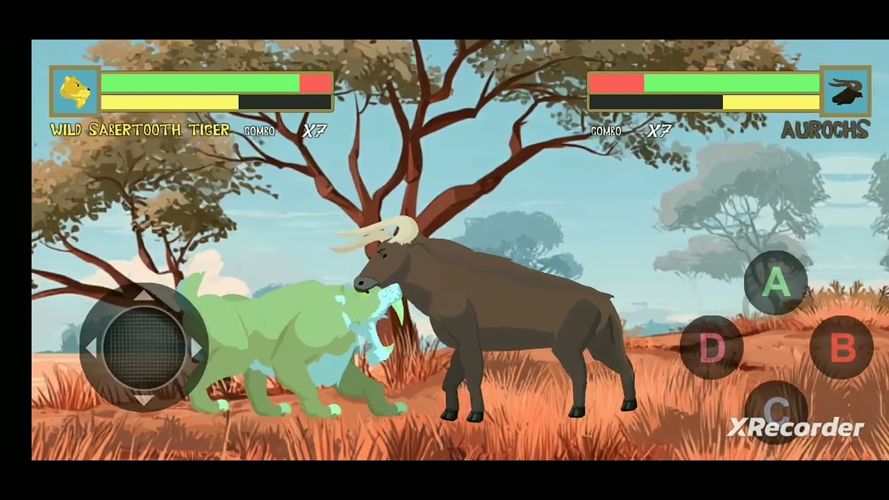 Wild Sabertooth Tiger vs. Aurochs.