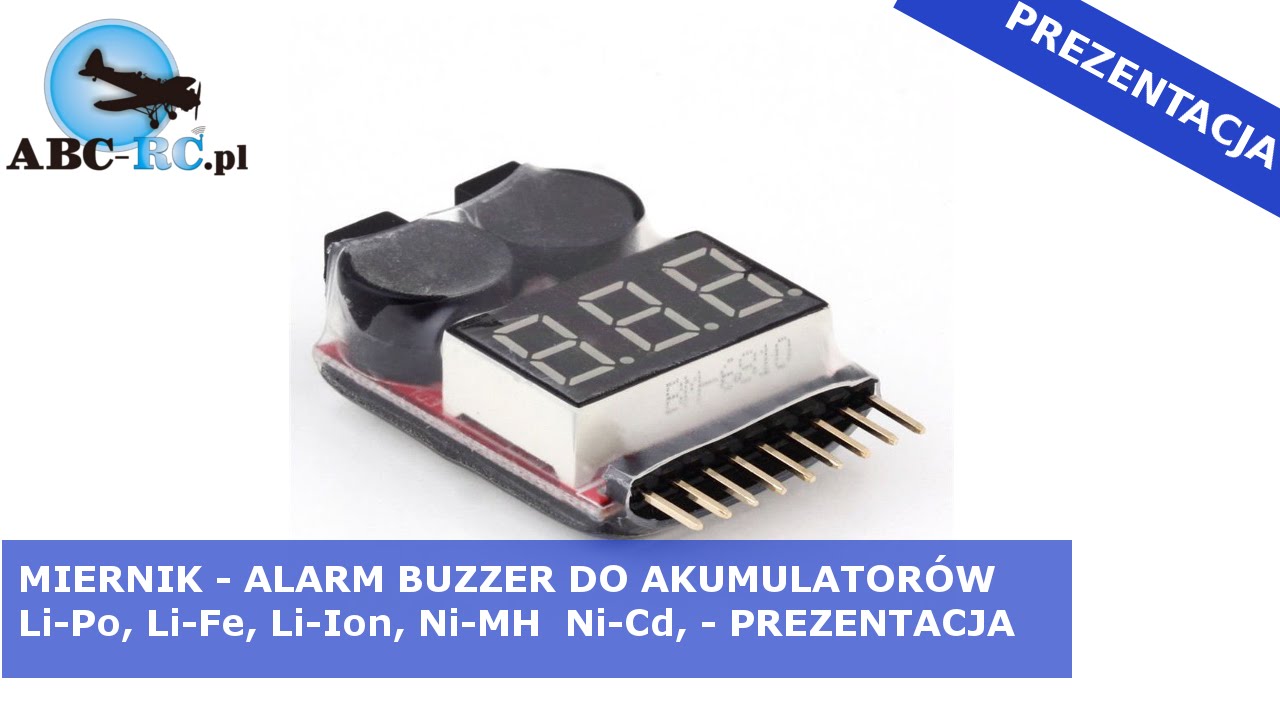 Mini woltomierz 1-8S, Lipol, LiFe, LiMn, LiIon,  z alarmem głośny buzzer - ABC-RC.PL