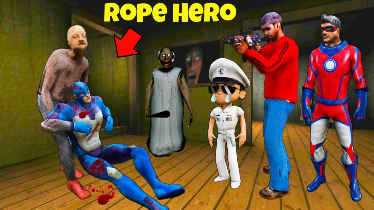 Granny And Grandpa Kidnap Rope Hero in Gta V 😱 | Rope Hero Vice Town | Gta V Gameplay