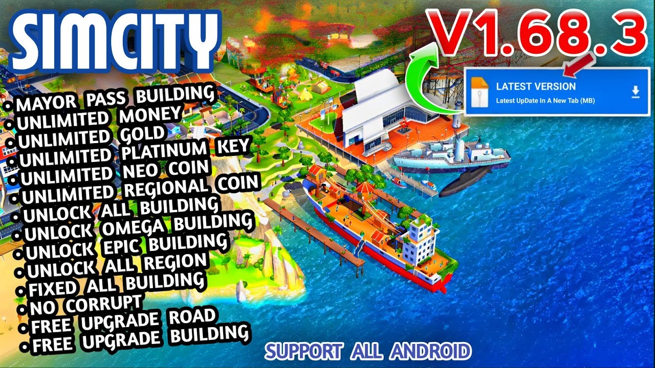 SimCity BuildIt Mod Apk 1.68.3 | Unlimited Money & Keys, Unlock All Buildings & Mayor Pass