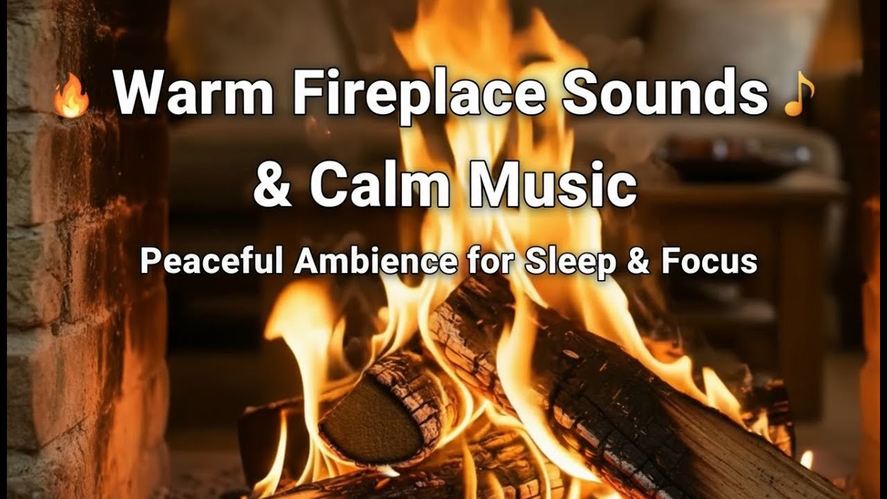 🔥Warm Fireplace Sounds & Calm Music | Peaceful Ambience for Sleep & Focus