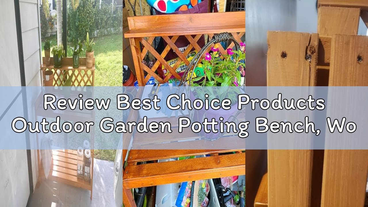 Review Best Choice Products Outdoor Garden Potting Bench, Wooden Workstation Table w/Cabinet Drawer,