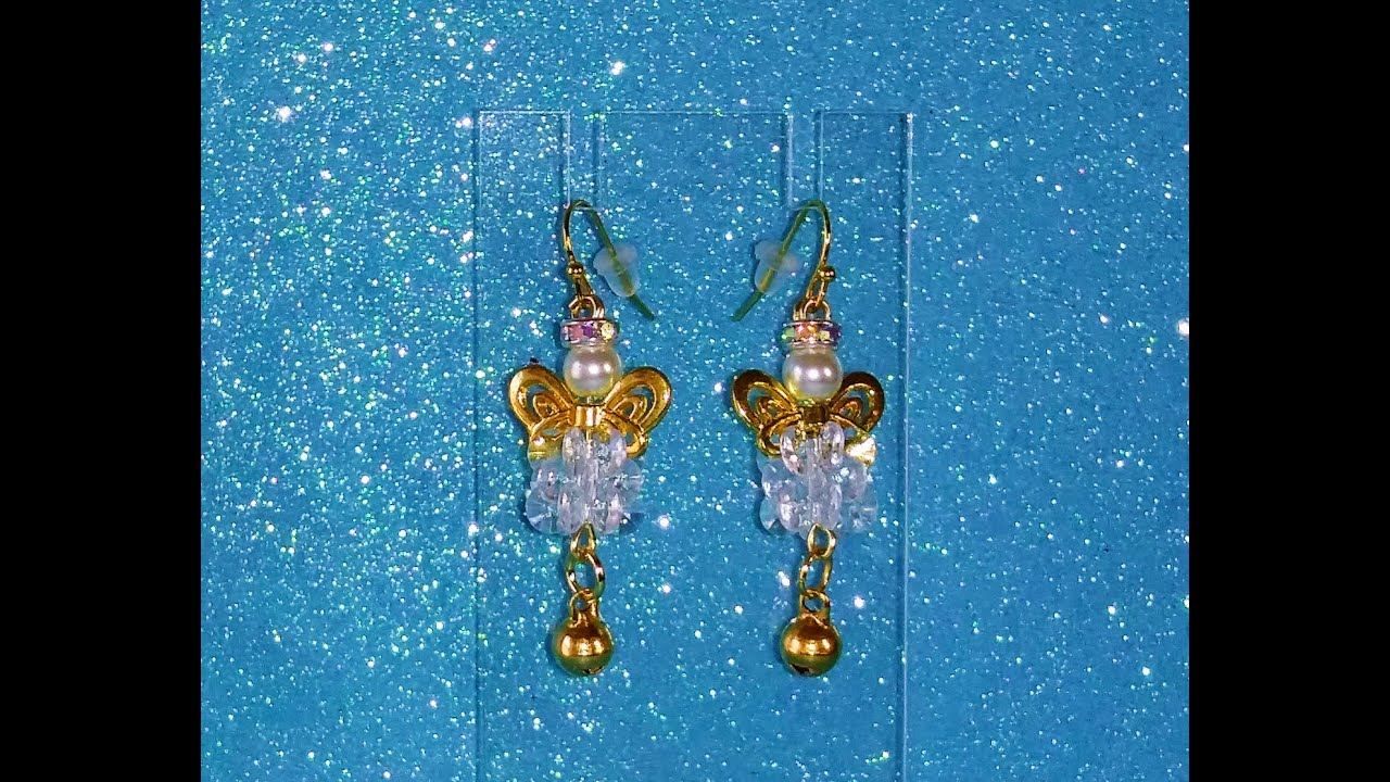 DIY~Making Sweet Tiny Angel Earrings! Very Easy!