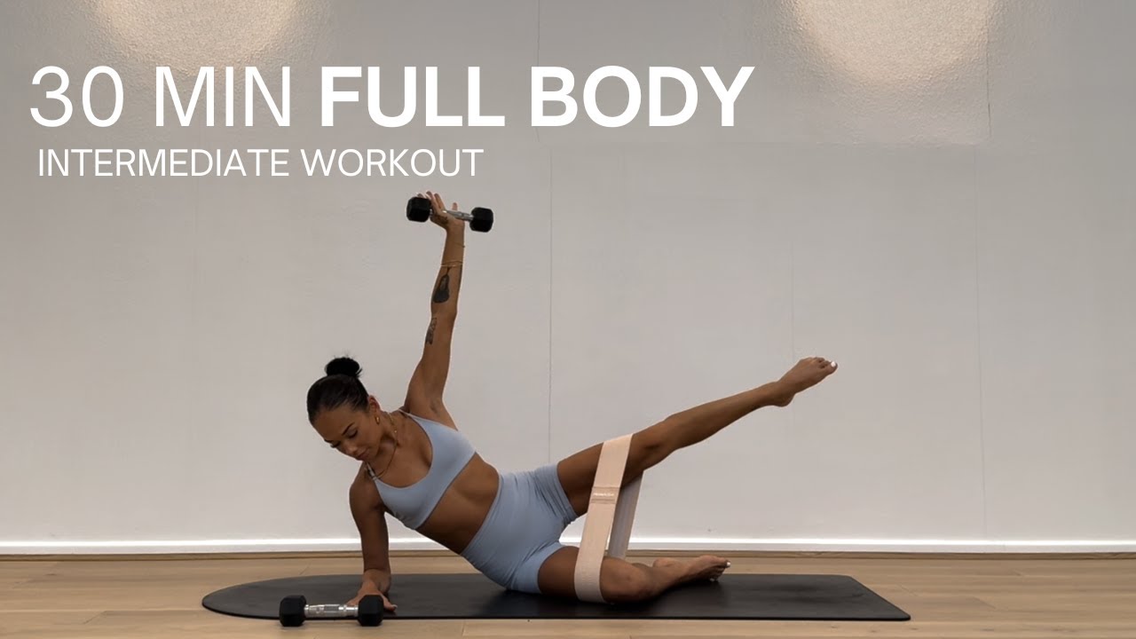 30 MIN FULL BODY STRONG PILATES WORKOUT WITH WEIGHTS AND BOOTY BAND | Full Body Home Workout