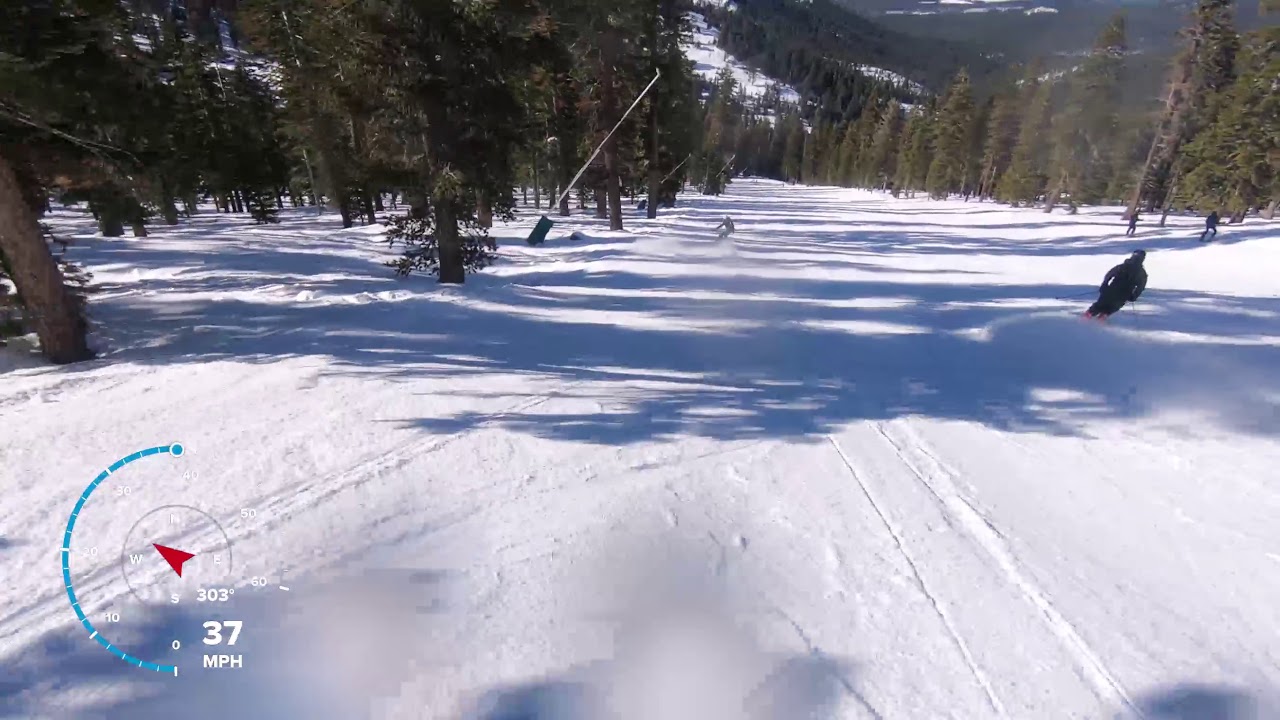 My fastest snowboarding run (46 mph - January, 2019)