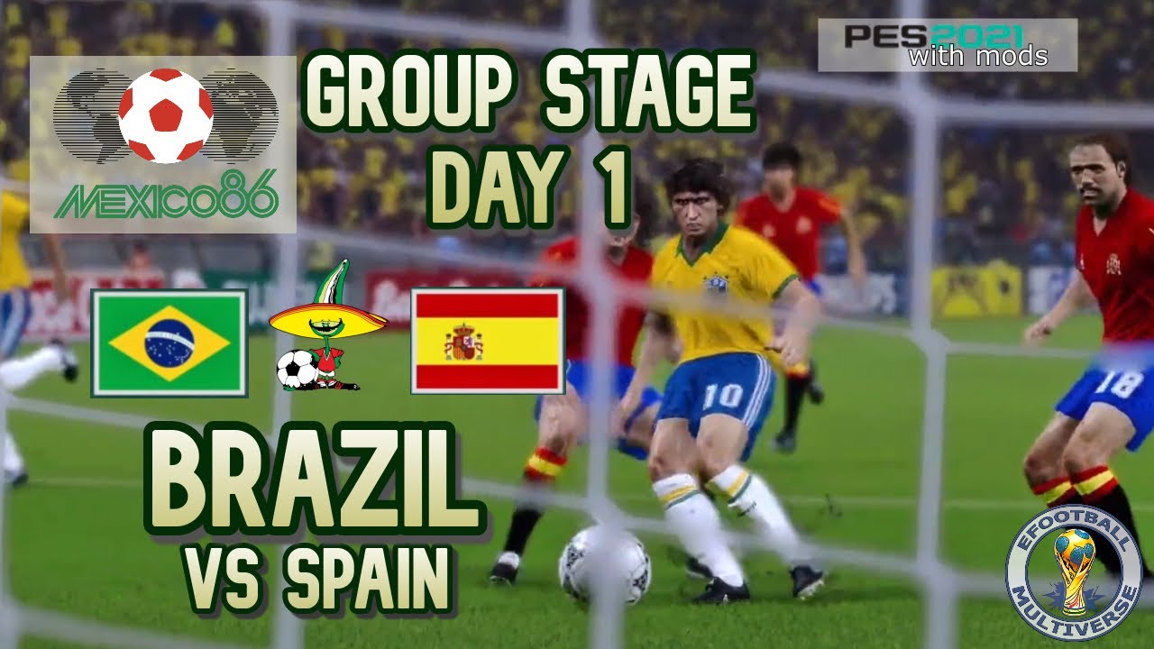 Mundial Mexico 86⚽ Brasil - España | Fase grupos | PES 2021 Retro Mods