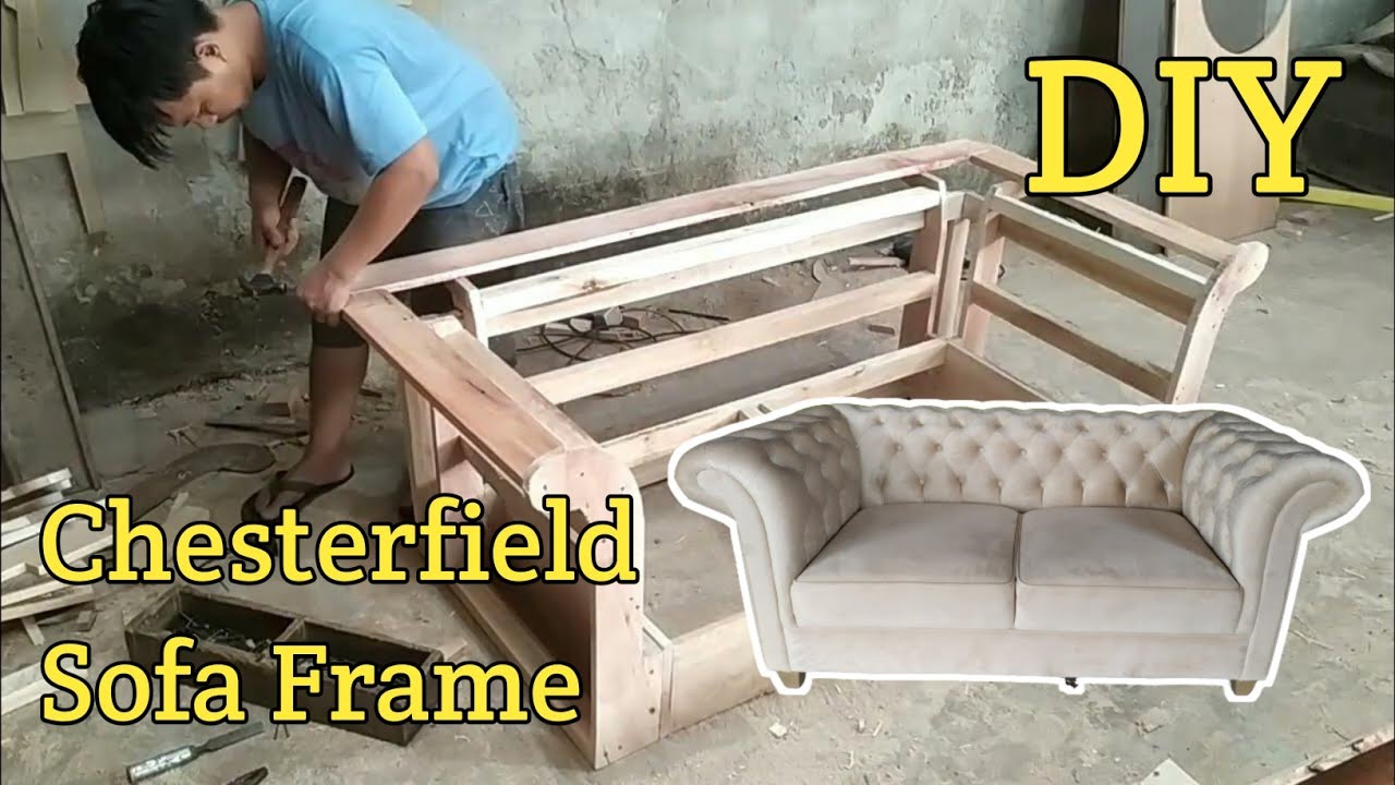 Cara Membuat rangka sofa 2dudukan | chesterfield sofa frame | woodworking