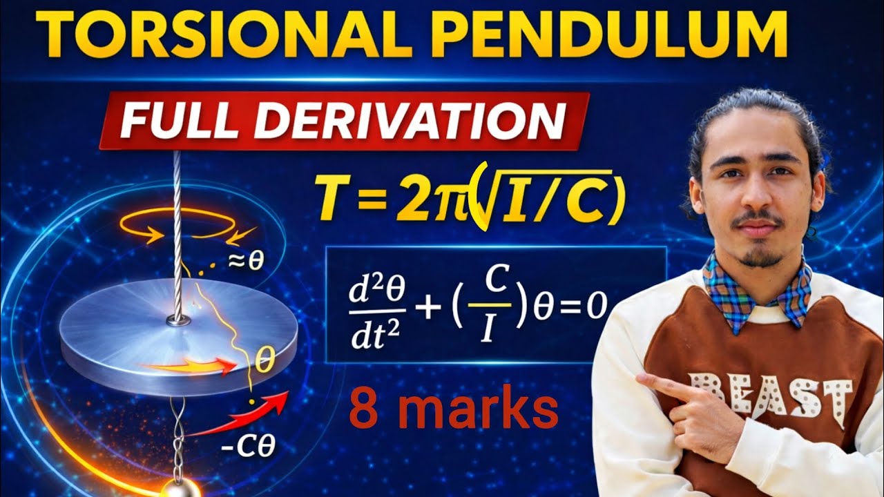 Torsional Pendulum  Harmonic Oscillator Derivation of Equation & Time Period | BSc 1st 