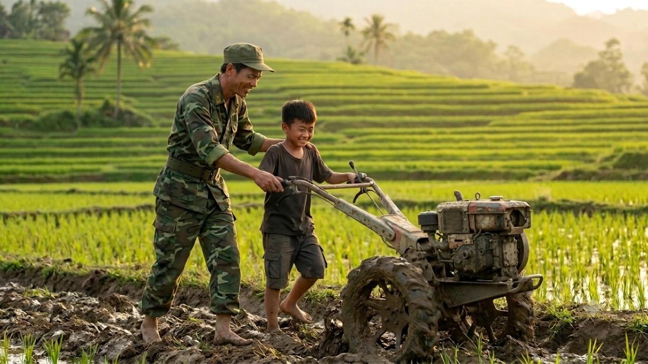Veteran and Son Prepare Their Rice Farm for the New Season | Life in Vietnam