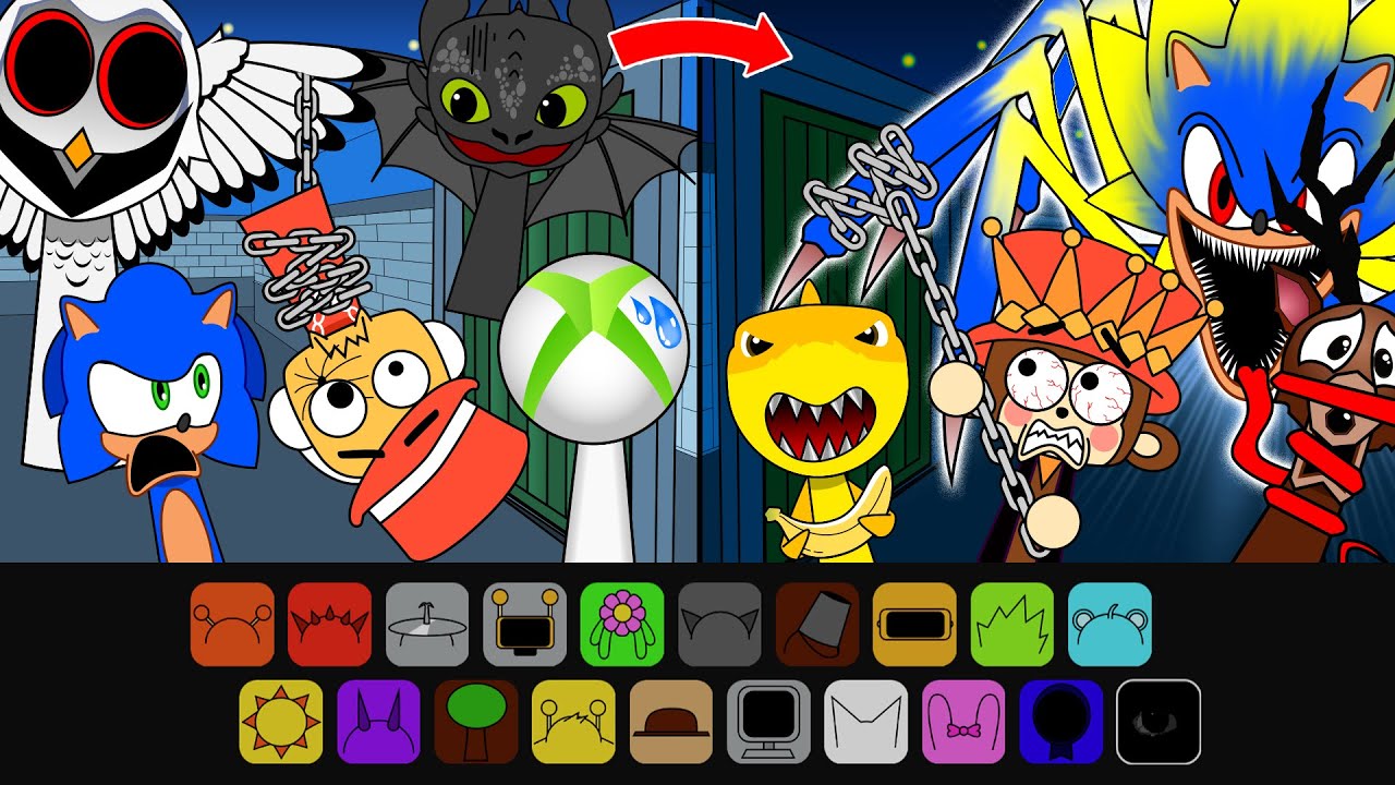 Incredibox Sprunki Retake Sinner Edition: SPIDER Super SONIC, Sammy,Jandel Hide&Seek 99 Night Forest