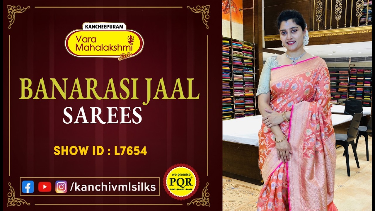 Banarasi Jaal Sarees Collection | WhatsApp 89 0001 0002 | Kancheepuram Varamahalakshmi Silks LIVE