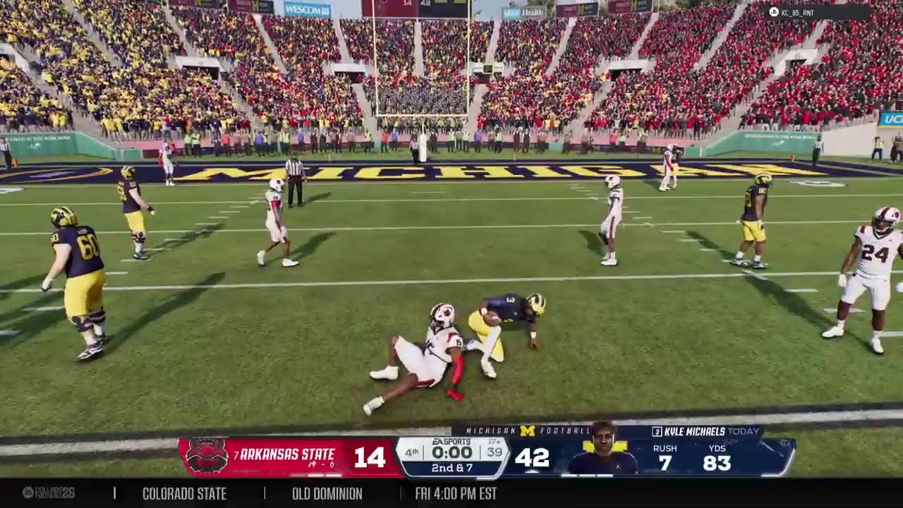 Road to the Championship Playoffs Michigan vs Arkansas State