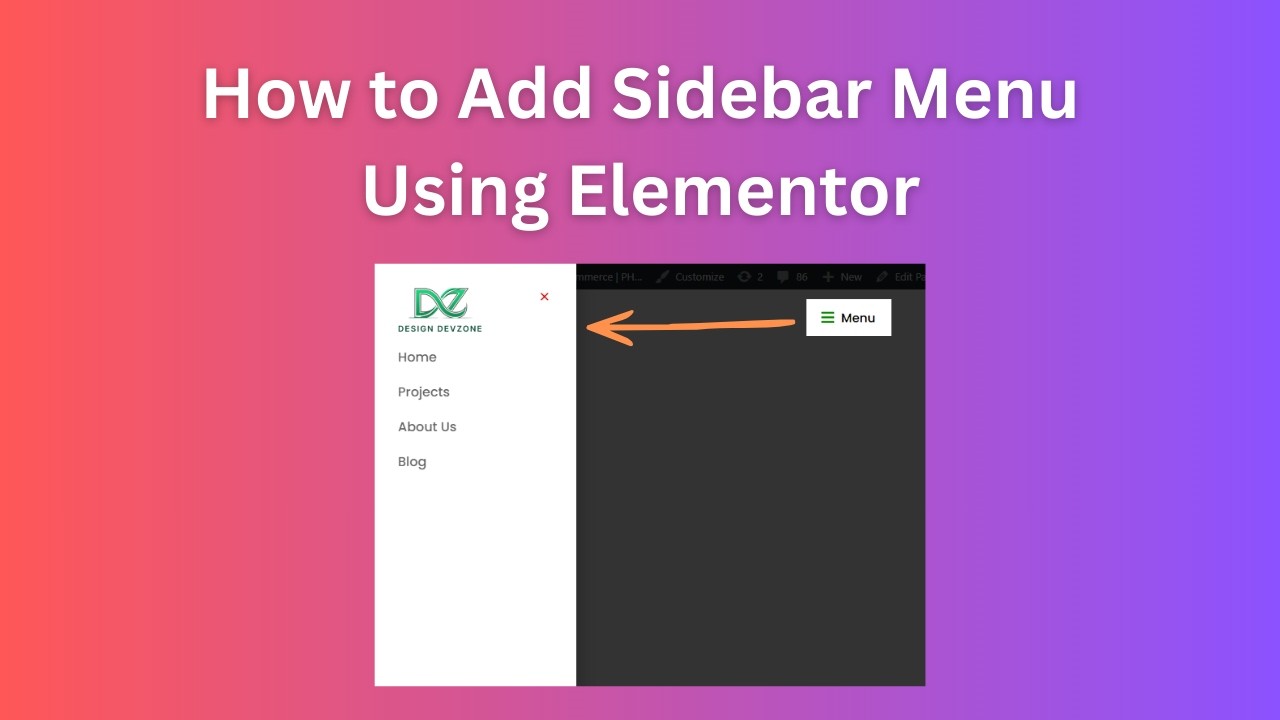 How to Add Sidebar Menu Using Elementor | Elementor Sidebar Menu Design Bangla Tutorial