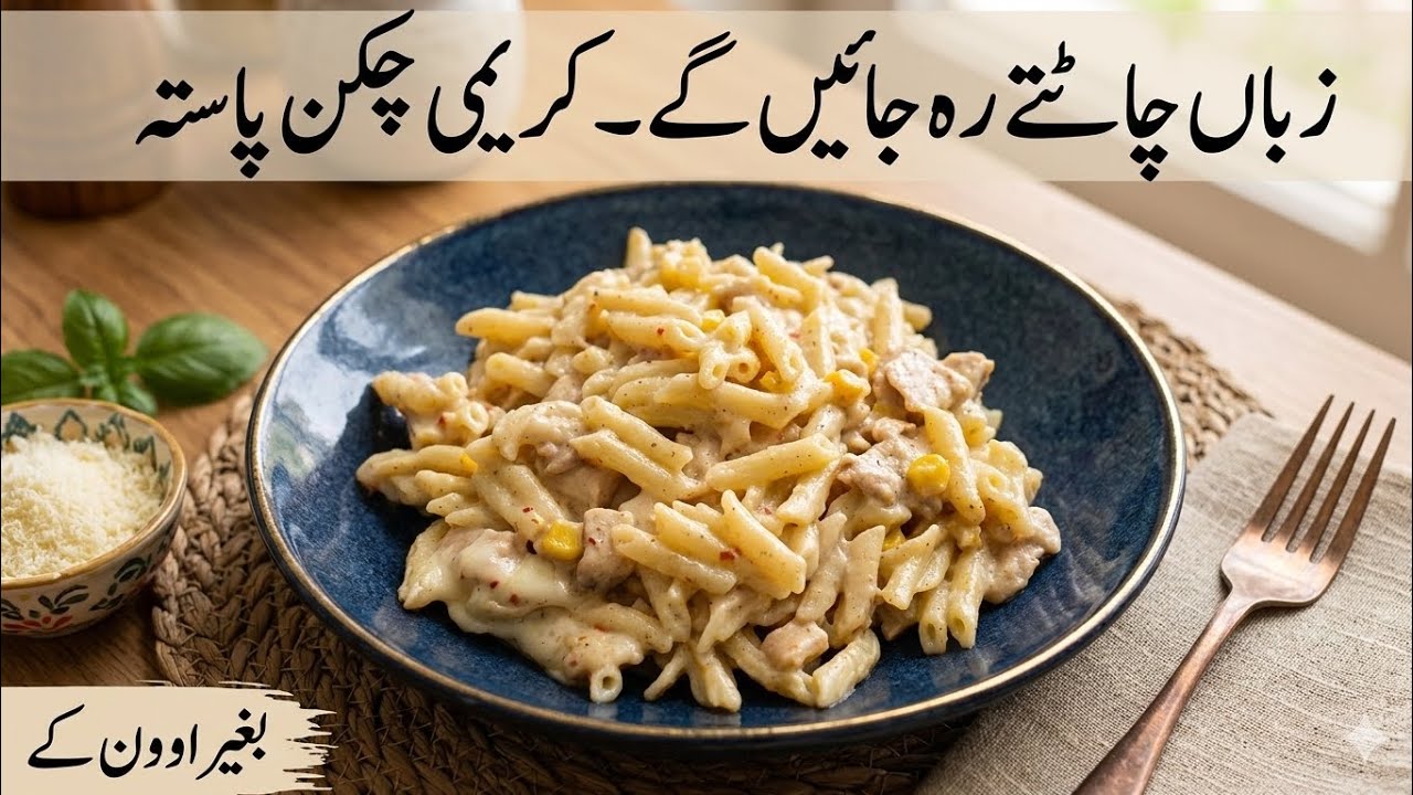 Easy chicken white sauce pasta|creamy and cheesey pasta recipe| white sauce pasta recipe HOOR ZAHRA 