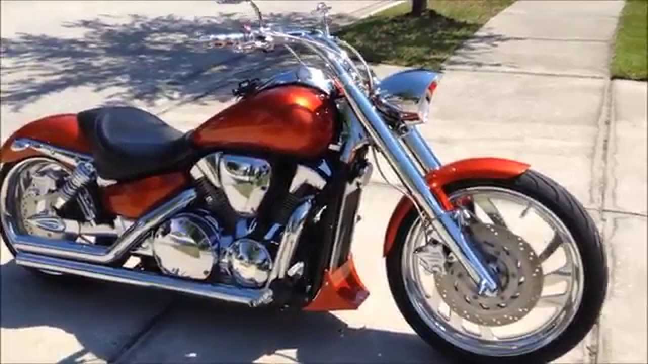 My 2006 Honda VTX 1300C - Candy Orange, 240 fat tire kit, 21